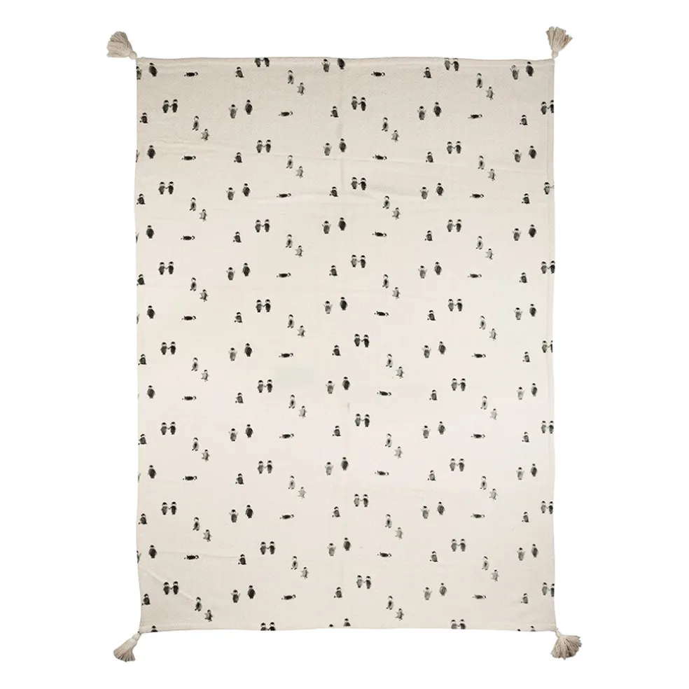 Plaid en coton écru et beige - Banquise