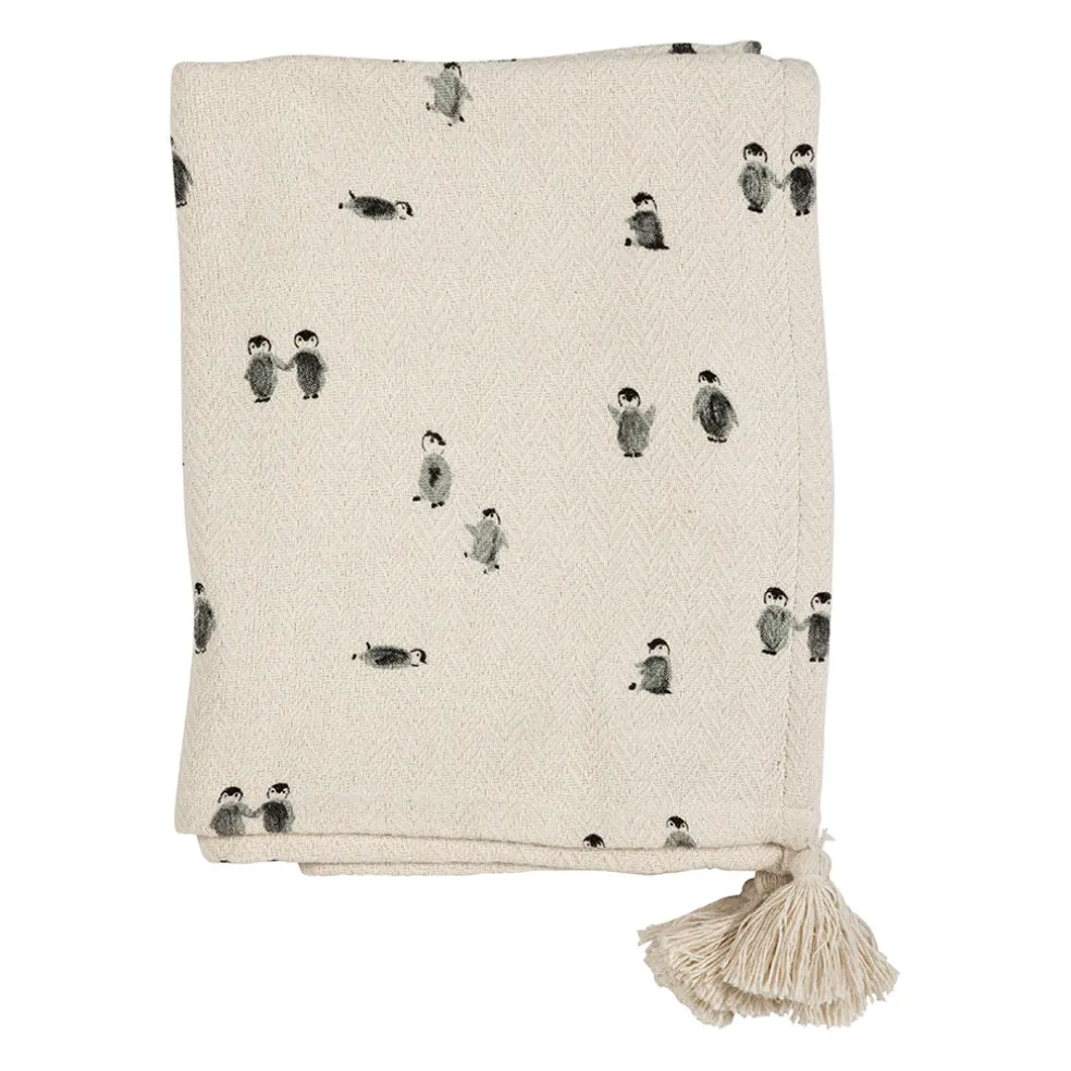 Plaid en coton écru et beige - Banquise