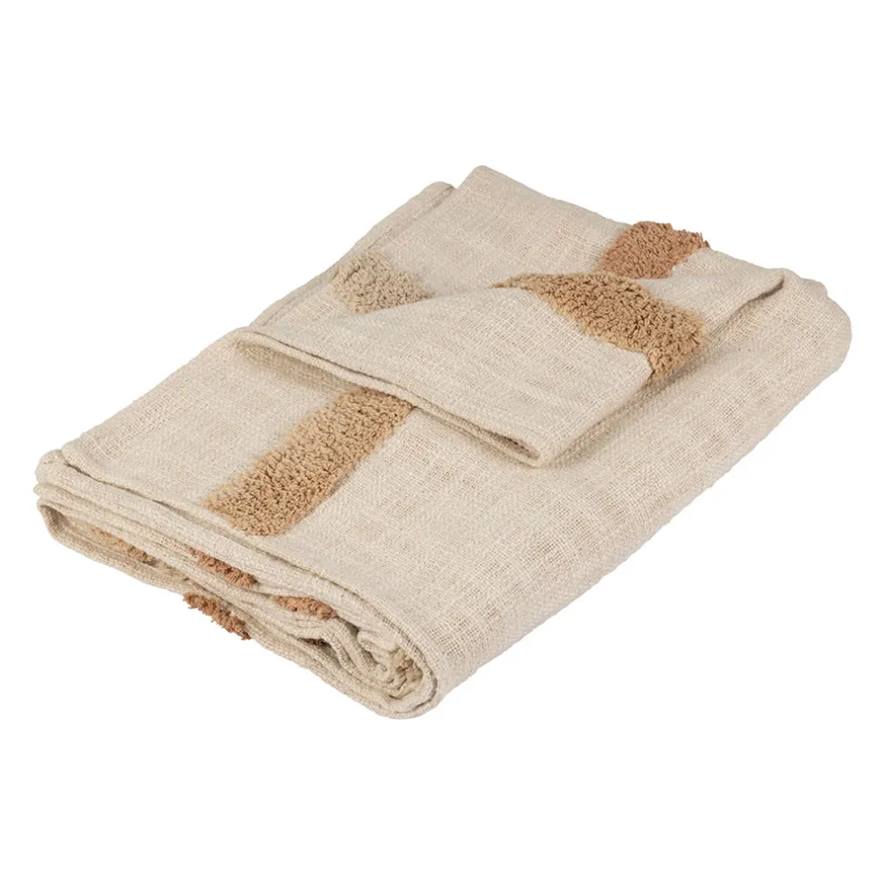 Plaid en coton ecru 170x130cm - Organic