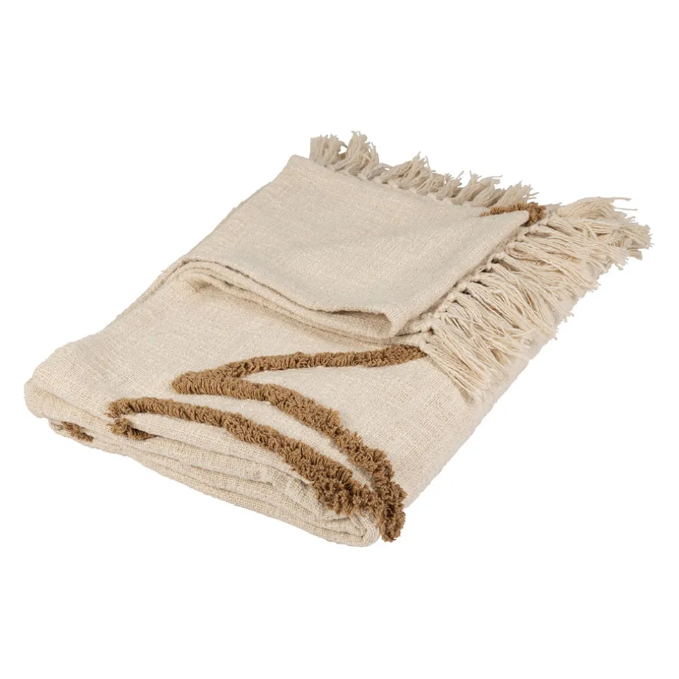 Plaid en coton ecru 170x130cm - Organic