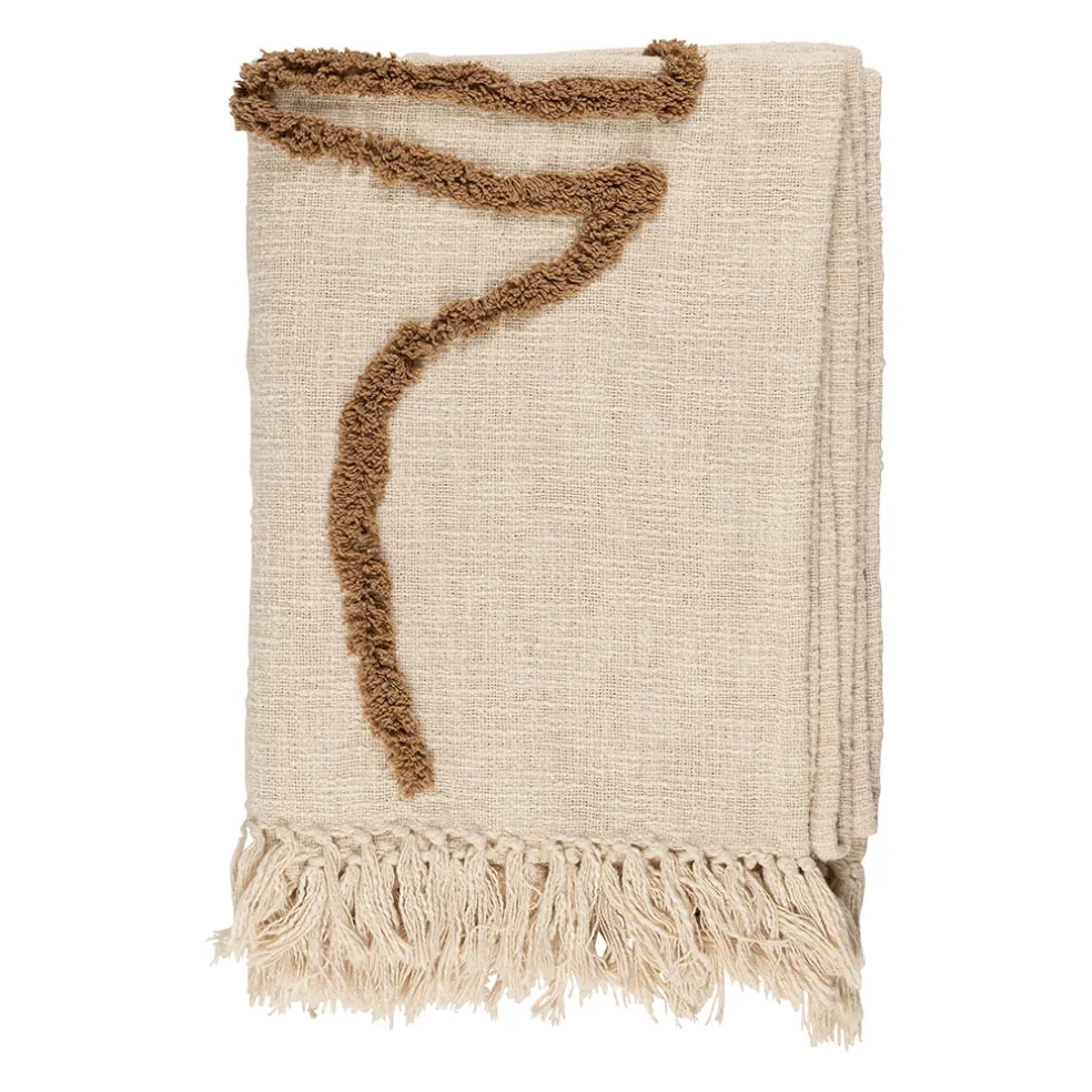 Plaid en coton ecru 170x130cm - Organic