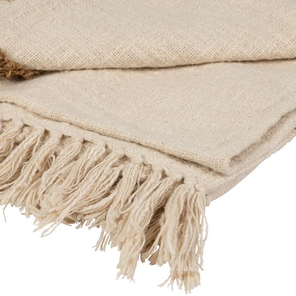 Plaid en coton ecru 170x130cm - Organic