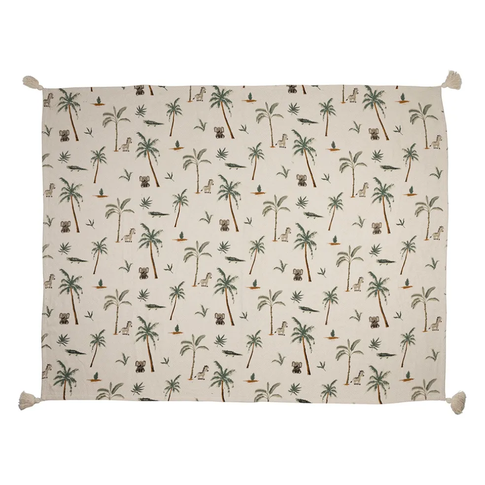 Plaid en coton multicolore 170x130cm - Zawadi