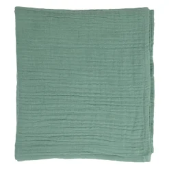 Plaid en gaze de coton sauge 120x100cm
