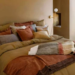 Plaid en laine kaki 130x200cm - Calypso