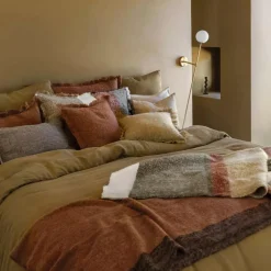 Plaid en laine kaki 130x200cm - Calypso