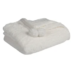 Plaid en tissu blanc 170x130cm - Songes