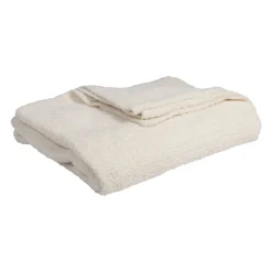 Plaid en tissu écru 170x130cm - Alysse