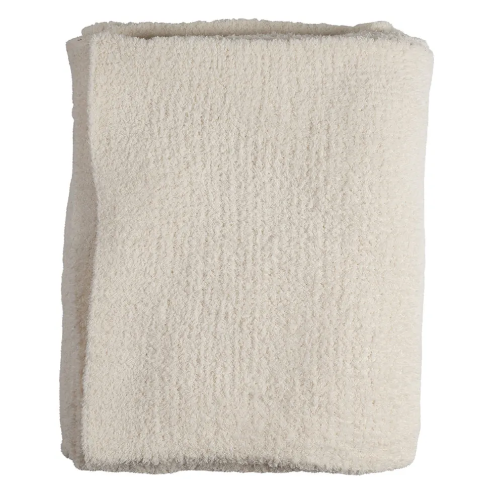 Plaid en tissu écru 170x130cm - Alysse