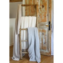 Plaid en tissu taupe 170x130cm - Alysse