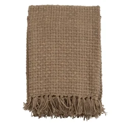 Plaid en tissu taupe 130x170cm - Klosen