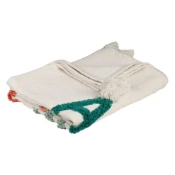 Plaid tufté amour en coton multicolore 170x130cm - Famille