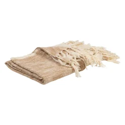 Plaid tufté en coton beige et écru 170x130cm - Klosen