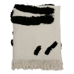 Plaid Tufte Noir et Blanc 170X130cm