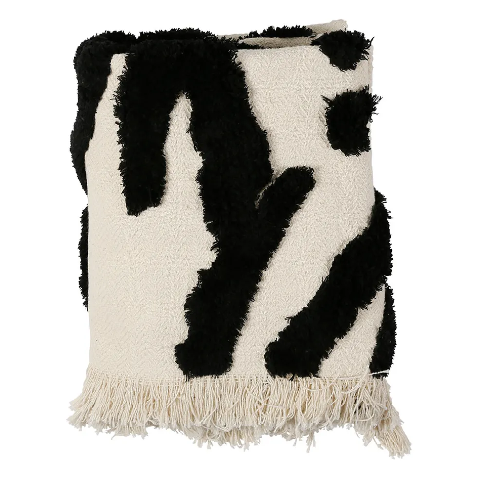 Plaid Tufte Noir et Blanc 170X130cm