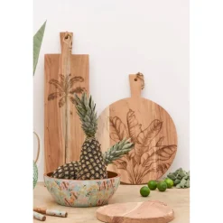 Planche à découper palmier en acacia naturel 70x20cm - Dalbert