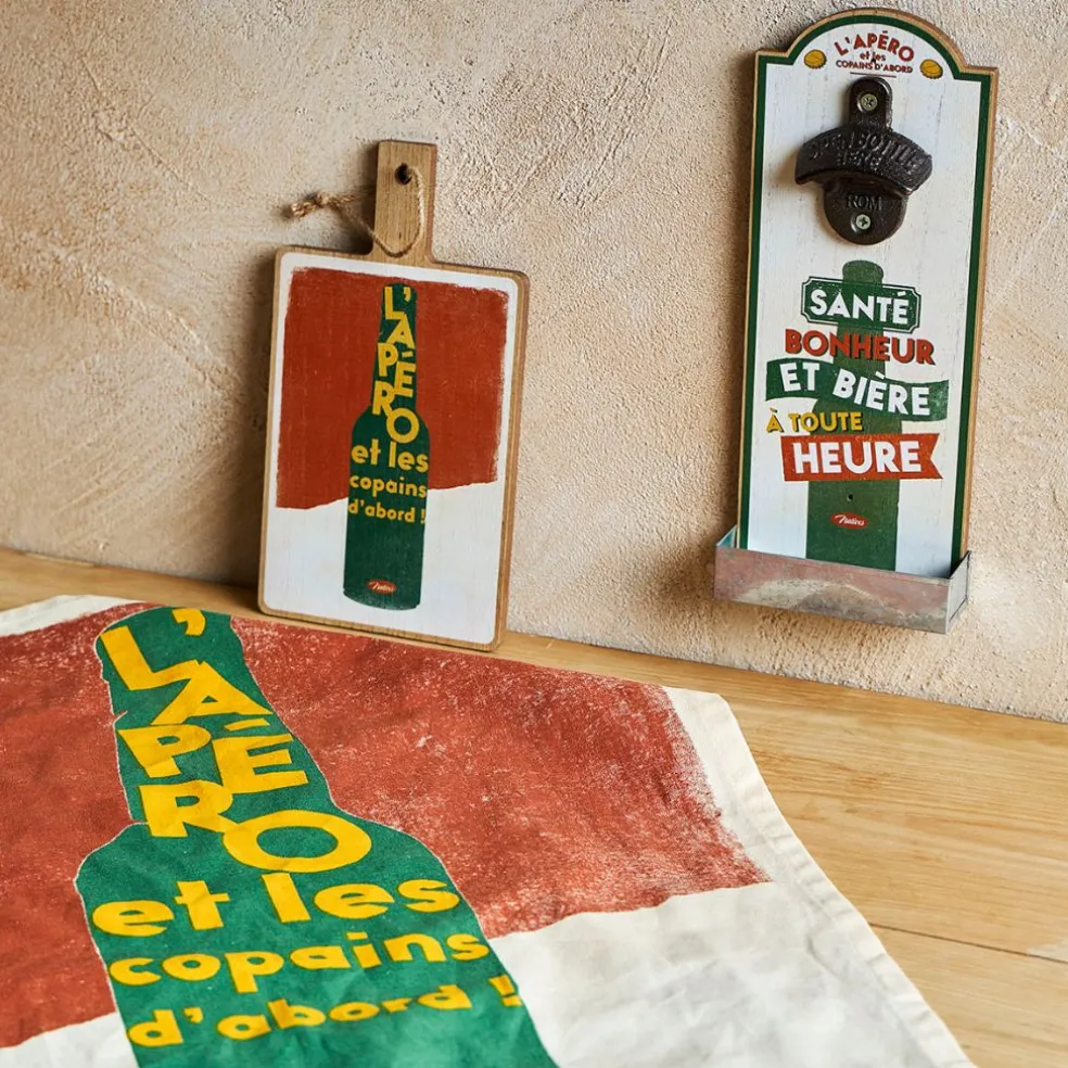 Planche a découper en bois multicolore 14x26cm - Copains D'Abord