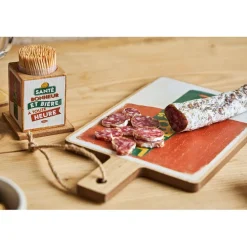 Planche a découper en bois multicolore 14x26cm - Copains D'Abord