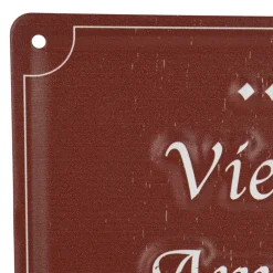 Plaque en fer bordeaux 15x20cm - Bistrot Des Amis