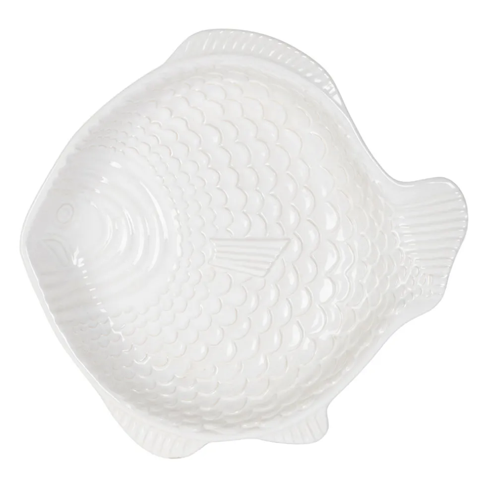 Plat à four en grès blanc 32x30cm - Pisca