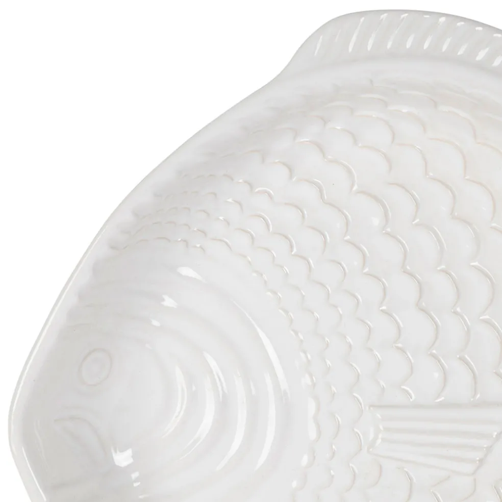 Plat à four en grès blanc 32x30cm - Pisca