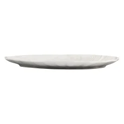 Plat coquillage blanc 53x34.5cm en faience - poisson