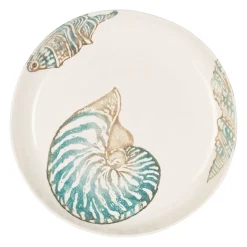 Plat creux en faïence bleu et beige - Bord De Mer