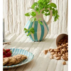 Plat en terre cuite turquoise d33cm - Lisia