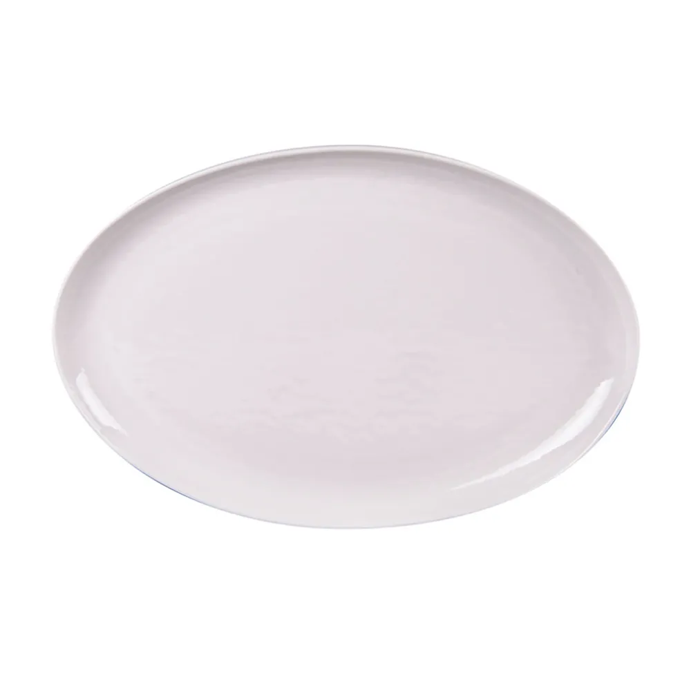 Plat ovale en porcelaine blanche 30x20cm - Ecume