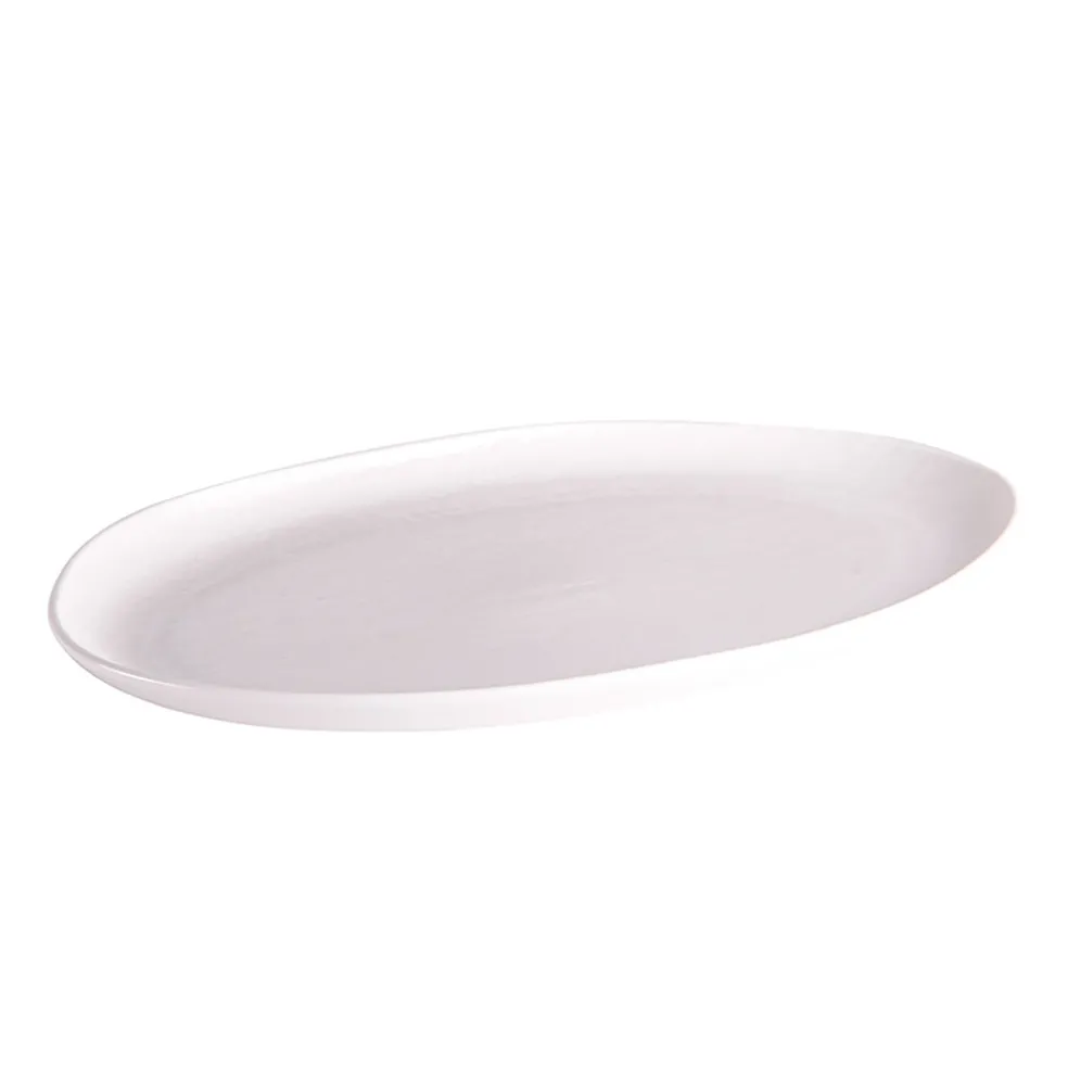 Plat ovale en porcelaine blanche 30x20cm - Ecume