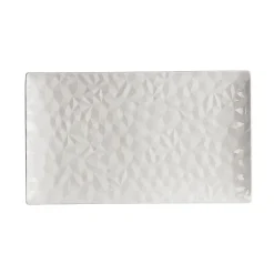 Plat rectangulaire en porcelaine blanc 31x18cm - Oasis