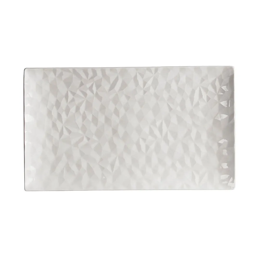 Plat rectangulaire en porcelaine blanc 31x18cm - Oasis