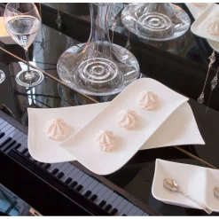 Plat rectangulaire en porcelaine blanc d32cm - melody