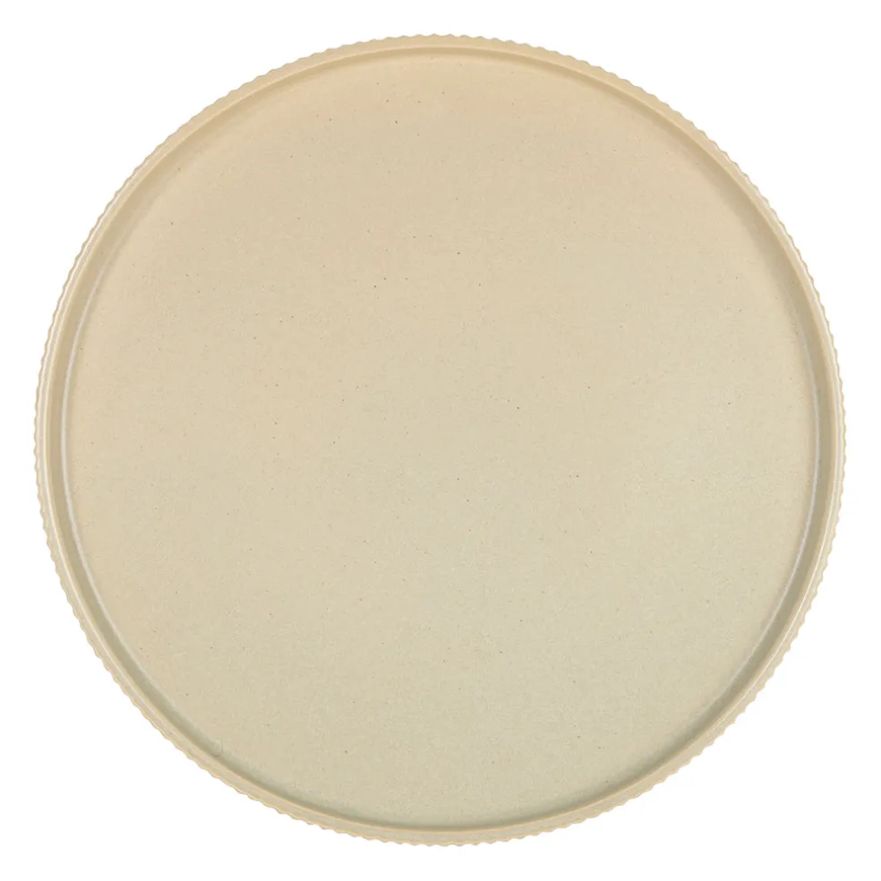 Plat rond en grès amande d33cm - Sweet Leaves
