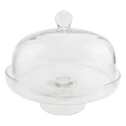 Plat sur pied en verre avec cloche d30cm - Alphe
