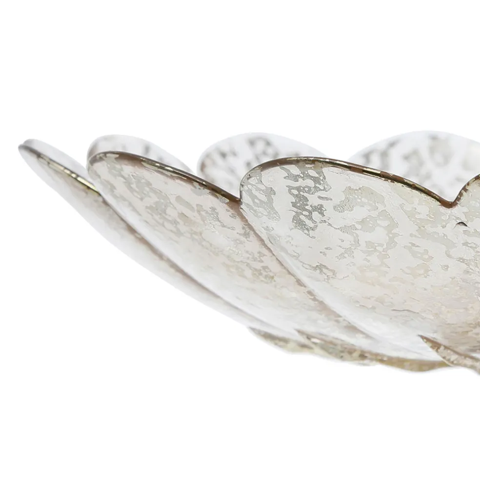 Plat sur pied en verre mercurise d33xh15.5cm - Antik