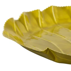 Plateau chou en fer jaune anis d40cm