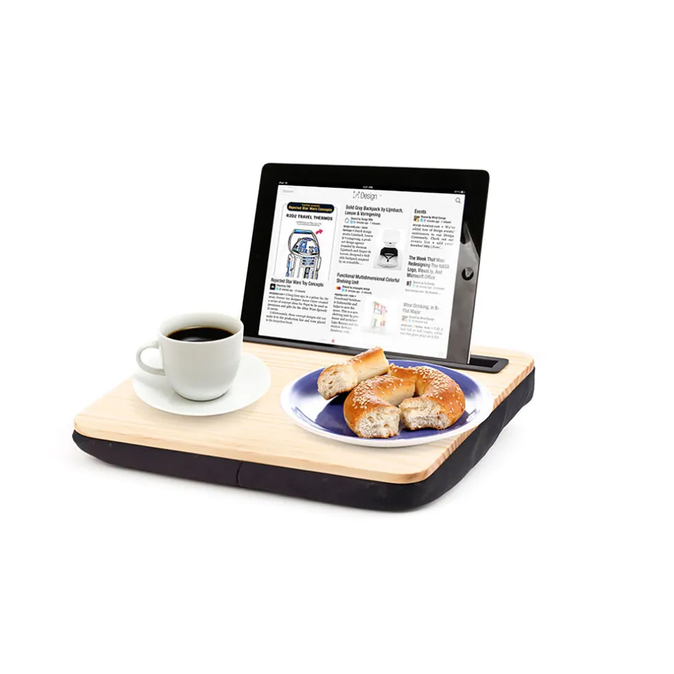 Plateau coussin pour tablette en bois