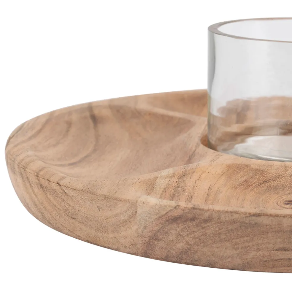 Plateau en acacia naturel avec coupel - Dalbert