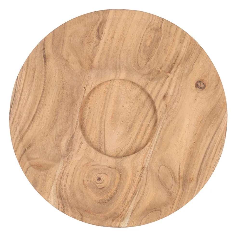 Plateau en acacia naturel avec coupel - Dalbert
