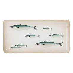 Plateau en fer bleu et doré - riviere