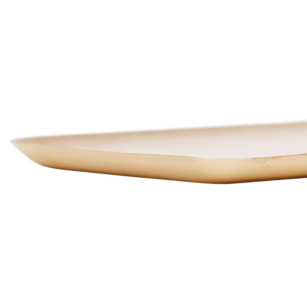 Plateau en fer bleu et doré 25x15cm - Baleine