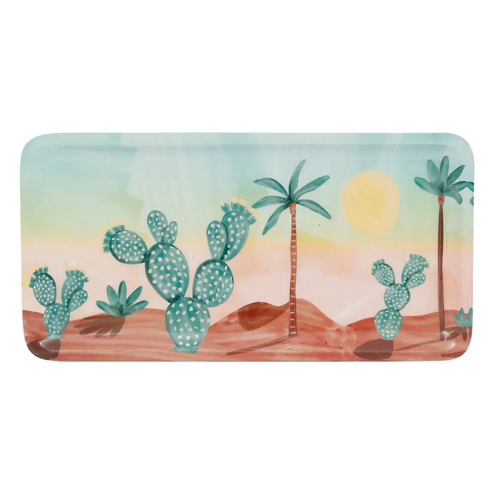 Plateau en fer multicolore 15x30cm - Patchuca