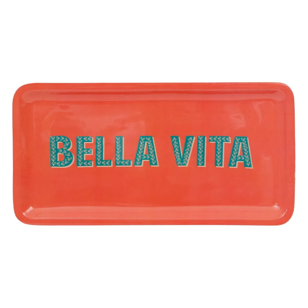 Plateau en fer orange 15x30cm - Palma