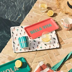 Plateau en fer orange 15x30cm - Palma