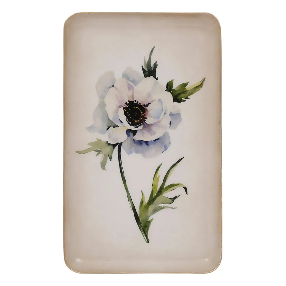 Plateau en fer parme 15x25.5cm - Anémone