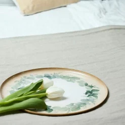 Plateau en fer rond eucalyptus d35cm