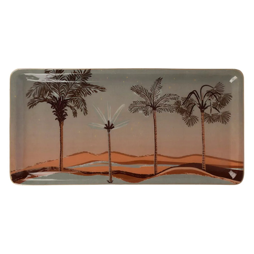 Plateau en fer terracotta 30x15cm - Tropic Étoile