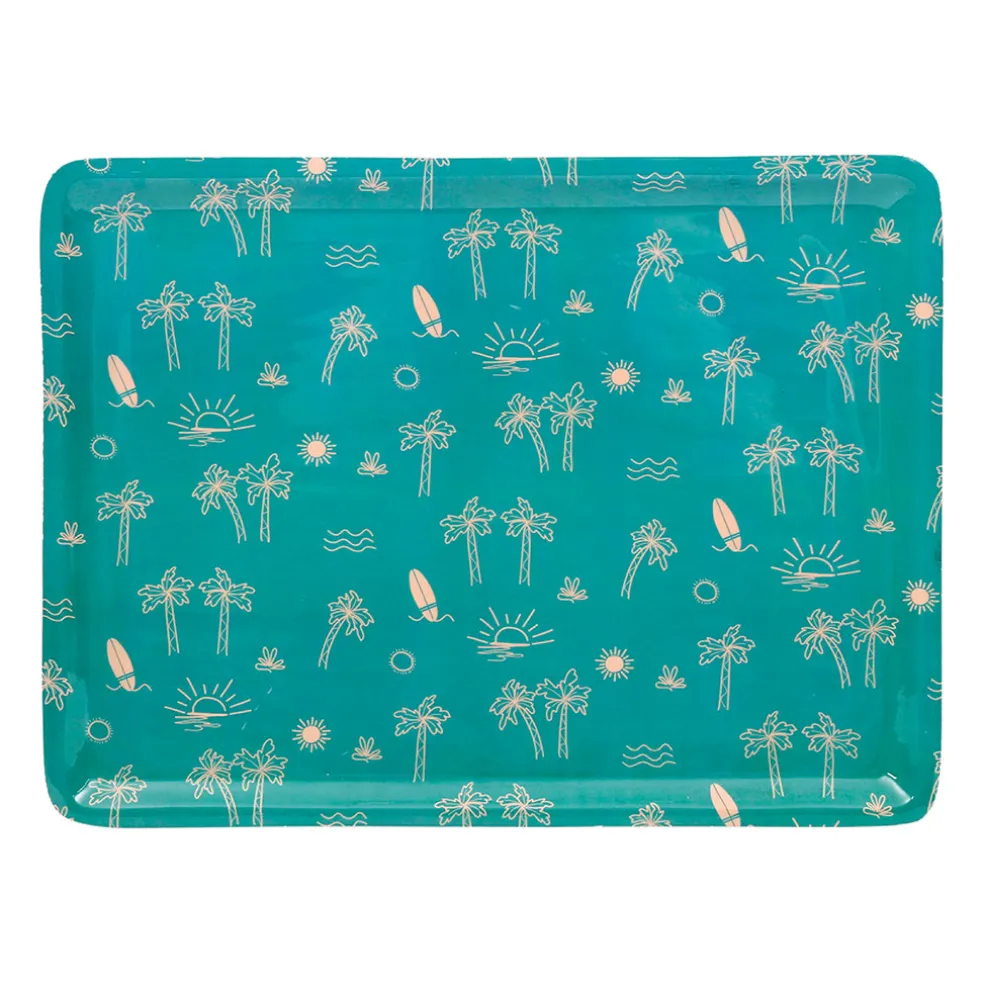 Plateau en fer turquoise 40x30cm - Palma