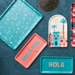 Plateau en fer turquoise 40x30cm - Palma